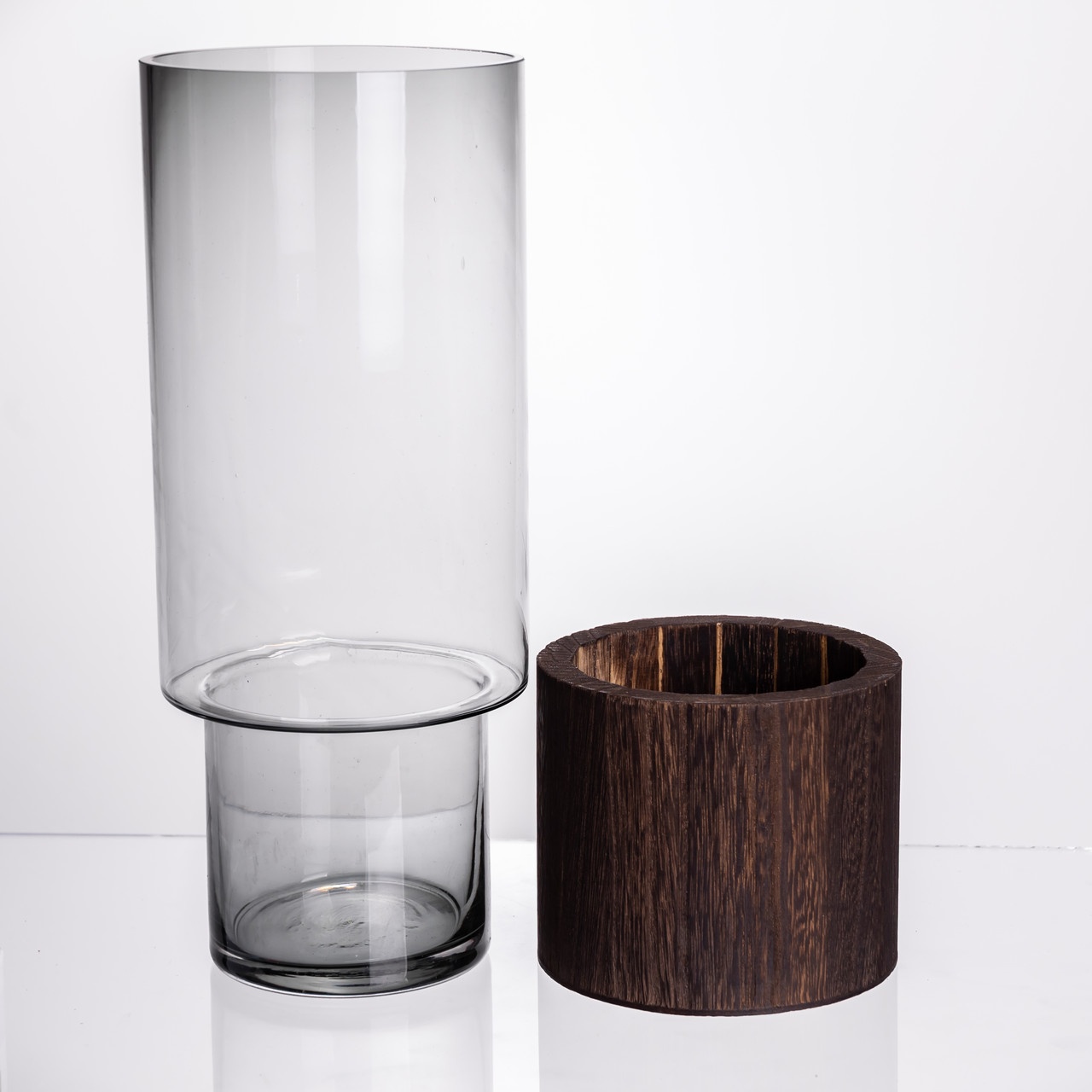 Ваза для квітів кругла скляна 30.5 (см) декоративна ваза 2.5 (л) із товстого скла HP-19-162-1