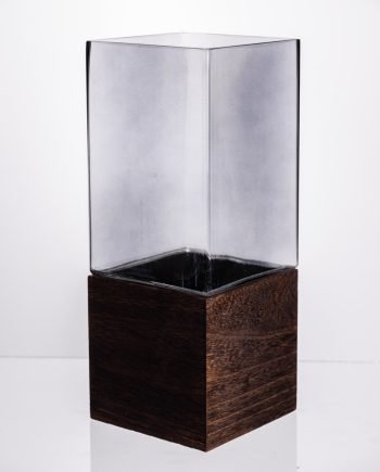 Ваза для квітів кругла скляна, декоративна прозора ваза з товстого скла HP-19-160-5