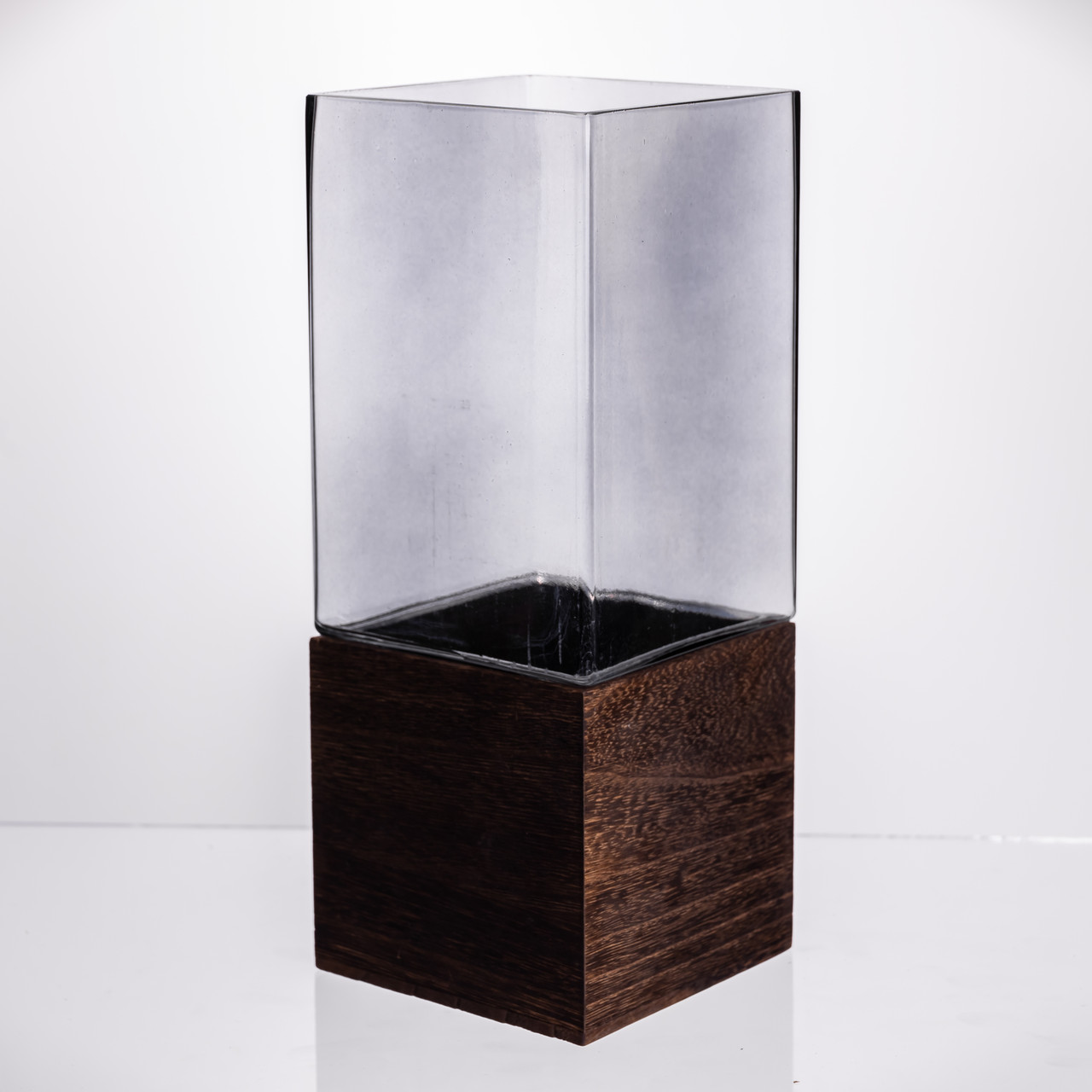 Ваза для квітів кругла скляна, декоративна прозора ваза з товстого скла HP-19-160-5