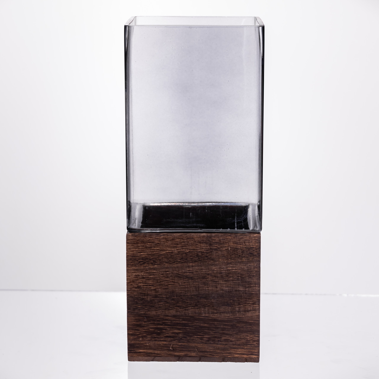 Ваза для квітів кругла скляна, декоративна прозора ваза з товстого скла HP-19-160-5