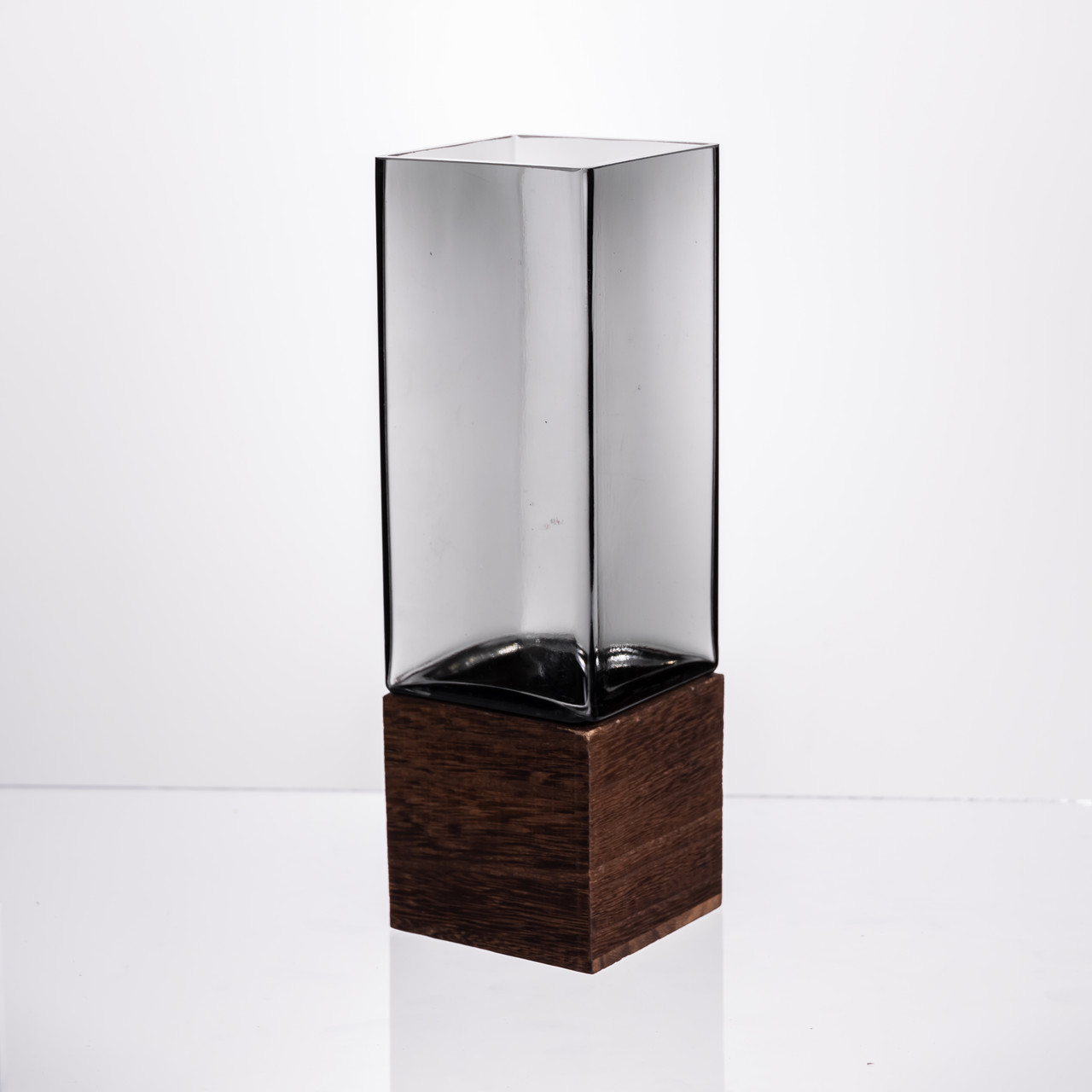 Ваза для квітів квадратная скляна 8×8×25 (см) декоративна ваза 900 (мл) із товстого скла HP-19-160-2