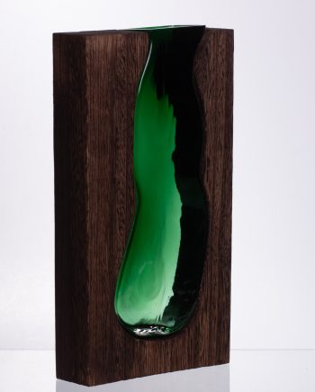 Скляна прозора ваза прямокутна, декоративна ваза для дому стильна для квітів HP-32-2