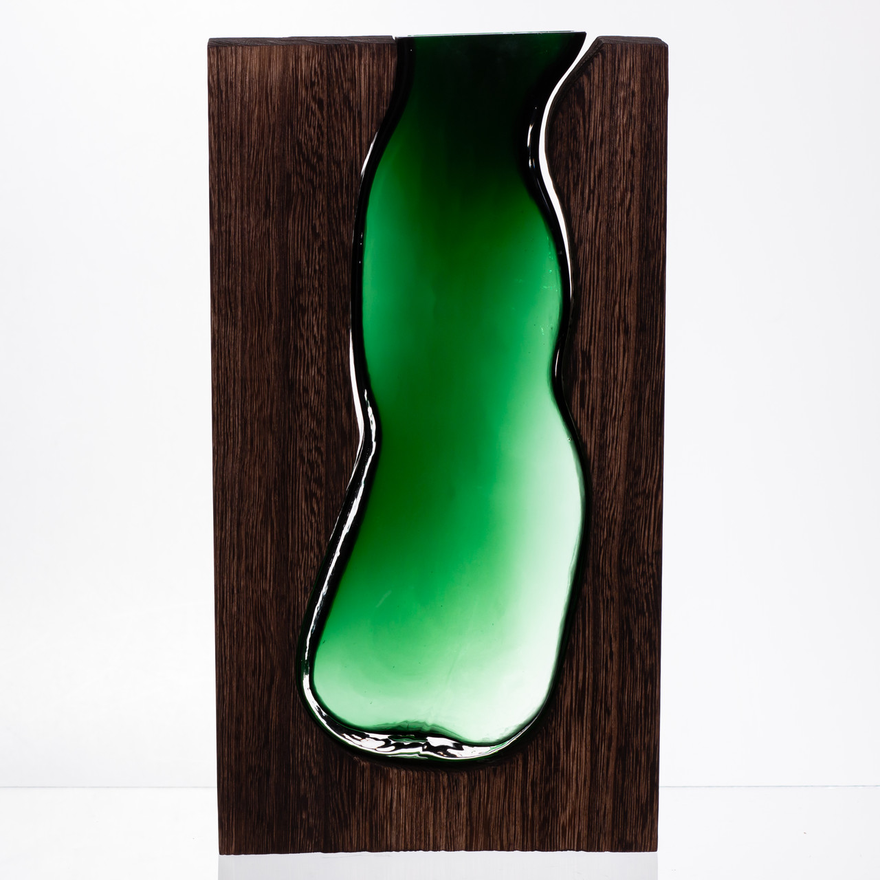 Скляна прозора ваза прямокутна, декоративна ваза для дому стильна для квітів HP-32-2