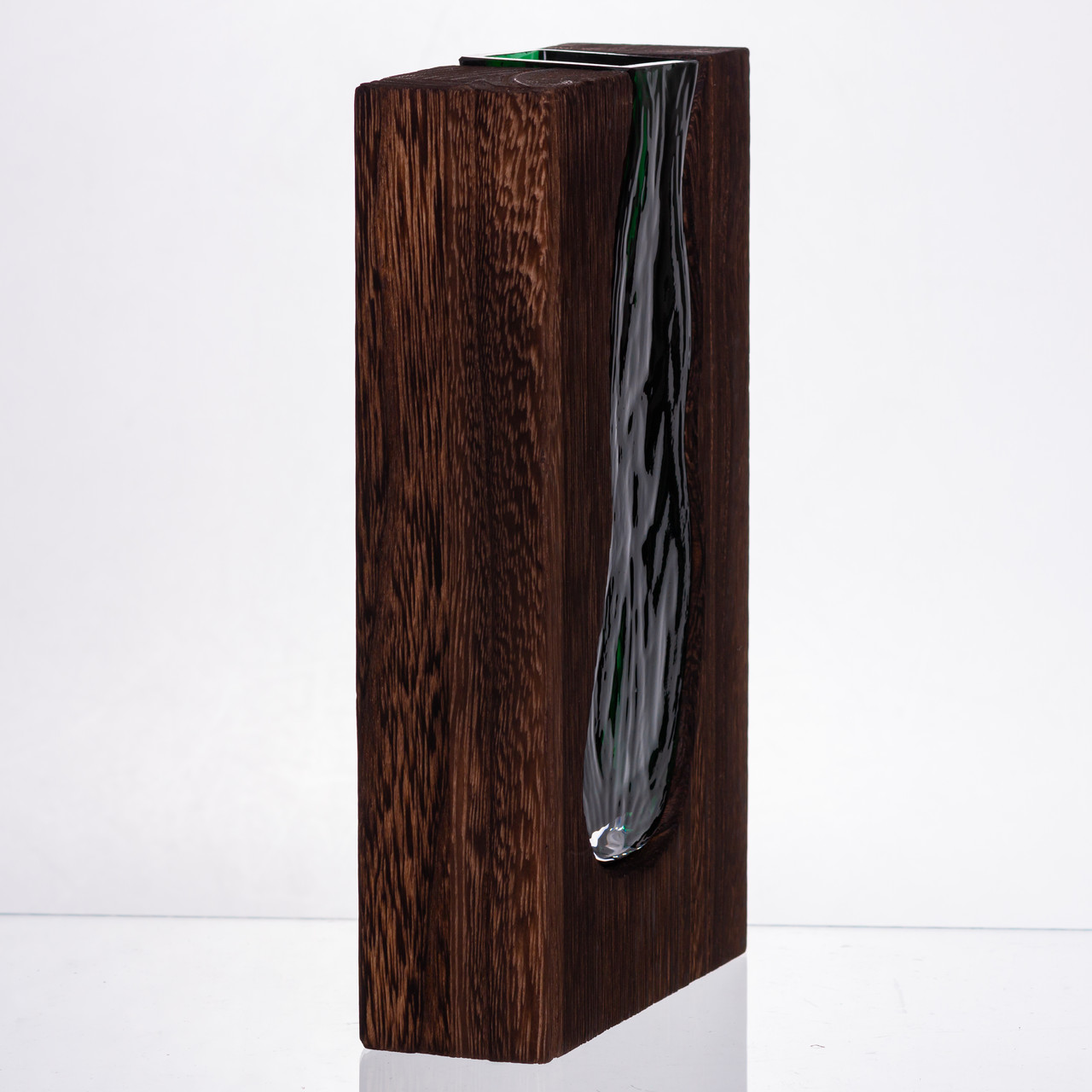 Скляна прозора ваза прямокутна, декоративна ваза для дому стильна для квітів HP-32-1