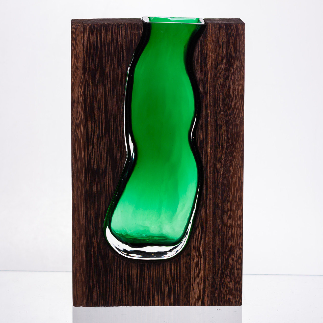 Скляна прозора ваза прямокутна, декоративна ваза для дому стильна для квітів HP-32-1