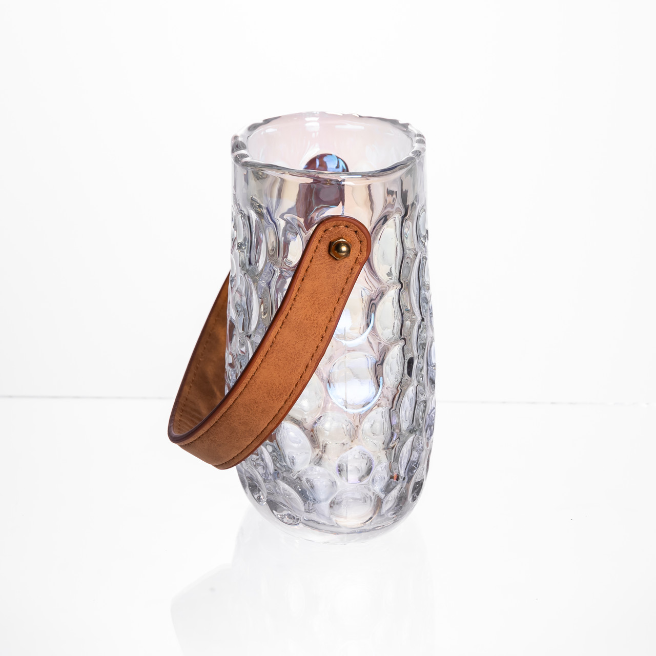 Ваза сумочка з ручкою 11.5×7.5×15 см декоративна Прозора HP-19-153-3