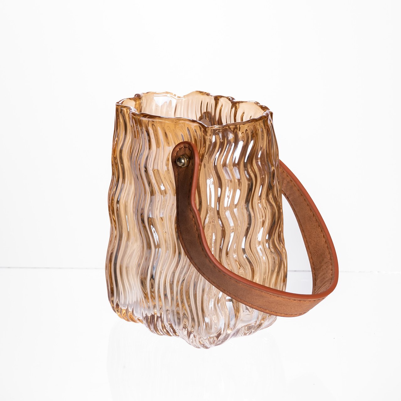 Ваза сумочка з ручкою 12×8.5×16 (см) декоративна Коричневий HP-19-154-1