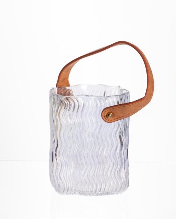 Ваза сумочка з ручкою 12×8.5×16 (см) декоративна скляна ваза для квітів 800 (мл) Прозорий HP-19-154-3