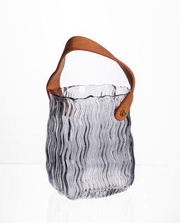 Ваза сумочка з ручкою 12×8.5×16 (см) декоративна скляна ваза для квітів 800 (мл) Сирія HP-19-154-2