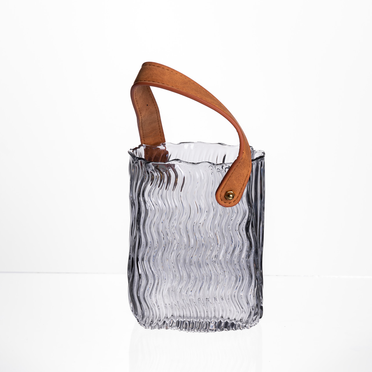 Ваза сумочка з ручкою 12×8.5×16 (см) декоративна скляна ваза для квітів 800 (мл) Сирія HP-19-154-2