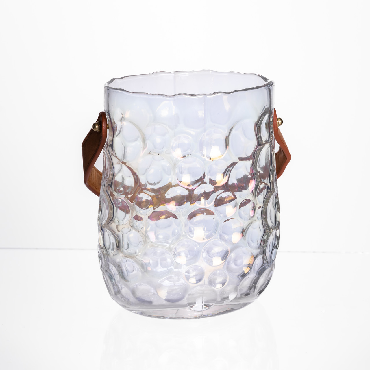 Ваза сумочка з ручкою 13×9.5×18 (см) декоративна скляна ваза для квітів 1.2 (л) Прозорий HP-19-153-6