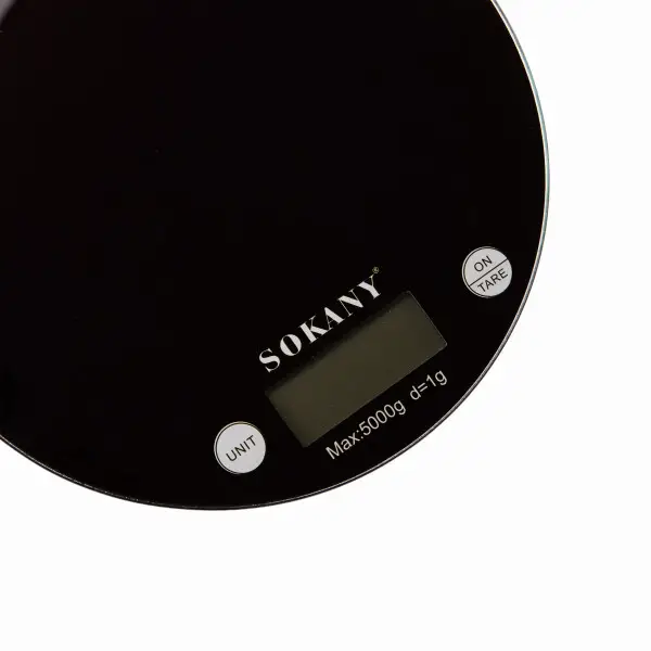 Ваги кухонні до 5 кг електронні для зважування продуктів настільні ваги без чаші на батарейках Чорний SK-19023B