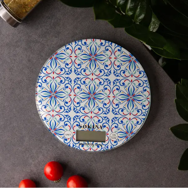 Кухонні ваги до 5 кг електронні на батарейках Синій SK-19023BL