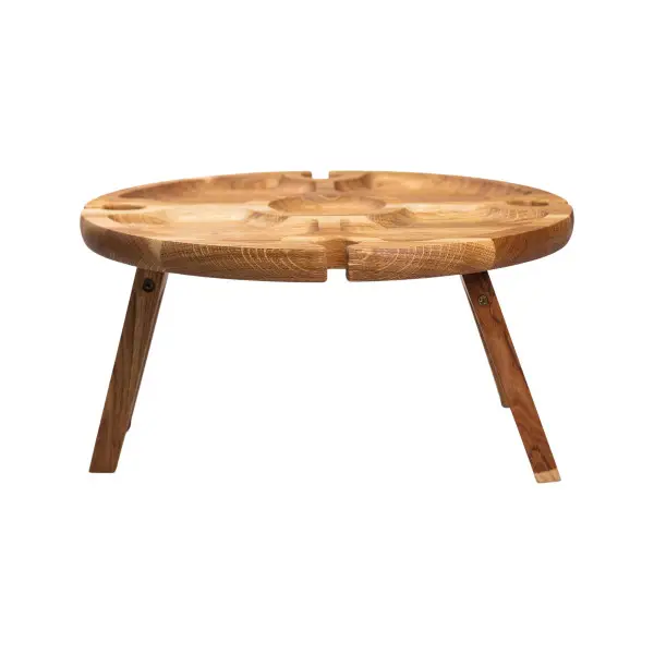 Винний круглий столик з дерева 35х35х18 см на ніжках BWR35018S