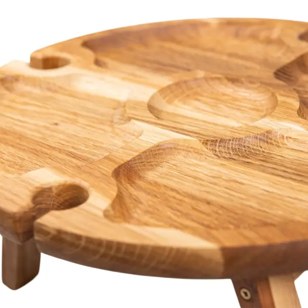 Винний круглий столик з дерева 35х35х18 см на ніжках BWR35018S