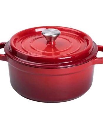 Каструля чавунна емальована 3 л з кришкою Ø24 см Помаранчева HP-1-3O