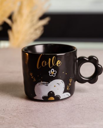 Чашка для чаю та кави порцелянова Love 420 (мл) гарна оригінальна кружка на подарунок FM-14B