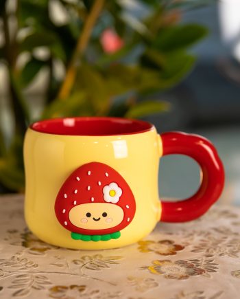 Кубок порцелянова з магнітом Поулиниця 400 (мл) подарункова кружка прикольна чашка для дітей на подарунок Жовтий з червоним FM-53A