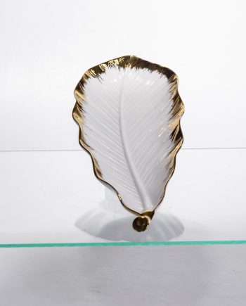 Порцелянове блюдо для сервірування столу 37×13×2.5 (см) блюдо для подавання закусок Білий із золотом CJY-145