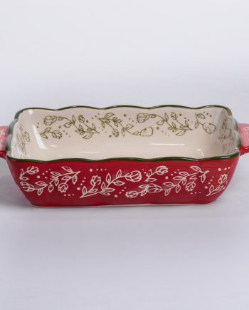 Форма для випікання Vintage 23×14×5 (см) прямокутна форма для випікання в духовці з ручками Червона HM05-09