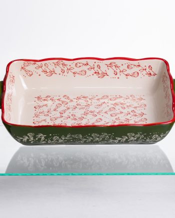 Форма для запікання Vintage 33×21×5.5 (см) прямокутна з ручками Зелена HM05-11