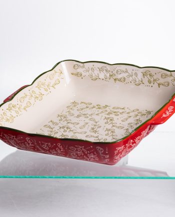 Форма для запікання Vintage 34×30×7 (см) квадратна форма для випікання в духовці з ручками Червона HM04-16