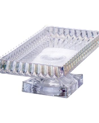 Фруктовниця скляна на ніжці 29х16.5х11 см прямокутна ваза для фруктів цукерниця Прозорий HP-19-151L