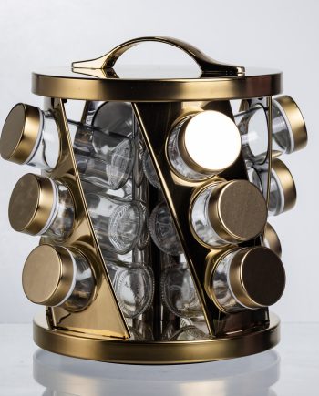 Карусель для спецій 12 баночок по 100 мл, золото HP-1369