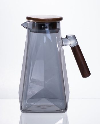 Глечик для напоїв скляний 1.8 л з бамбуковою кришкою 64486-73