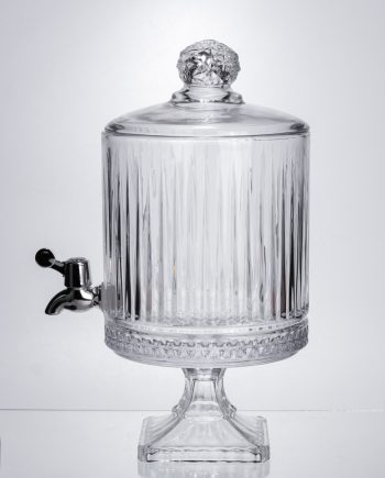 Лимонадниця з краном на підставці скляна 4,5 л прозора HP-19-3045-4