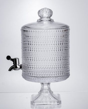 Лимонадниця з краном на підставці скляна 4.5 л лимонадник 39 см прозорий HP-19-3045-9