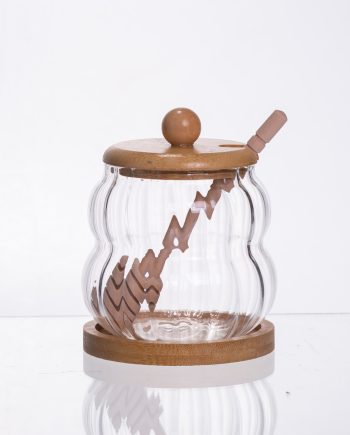 Медовниця скляна з кришкою і ложкою 320 (мл) 64486-10