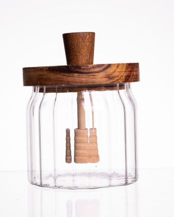 Медовниця скляна з кришкою і ложкою 320 (мл) 64486-4