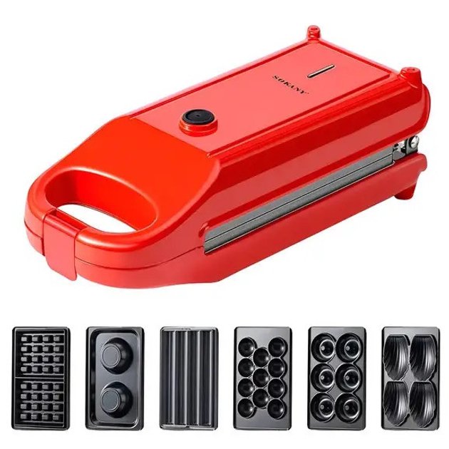 Мультипекар 6 в 1 Sokany SK-BBQ-836 700 Вт антипригарне покриття Червоний