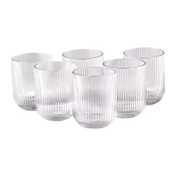 Набір склянок 6 шт скляні склянки 250 (мл) для соку, лимонаду, коктейлів склянки для напоїв HP7112RB