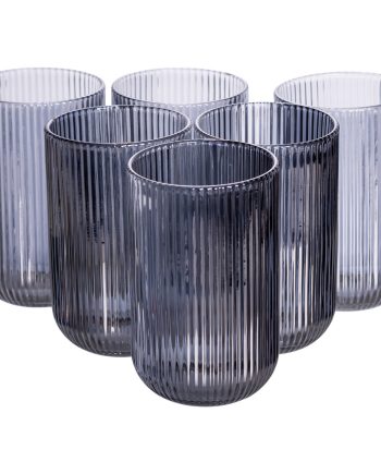 Набір склянок 6 шт скляні склянки 400 (мл) для соку, лимонаду, коктейлів склянки для напоїв Сірий HP7113G