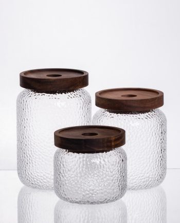 Набір банок для сипучих продуктів з бамбуковими кришками 400/600/800 мл 64486-11