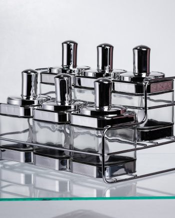 Набір банок для сипучих продуктів з ложкою 6 шт, хром HP-1341