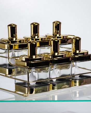 Набір банок для сипучих продуктів із ложкою 6 шт, золото HP-1337