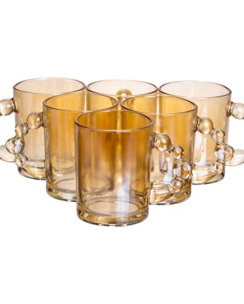 Набір чашок 6 шт для чаю та кави по 350 (мл) кружки скляні Коричневий HP-19-ZD-2