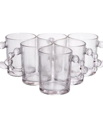 Набір чашок 6 шт для чаю та кави по 350 (мл) кружки скляні Прозорі HP-19-ZD-1