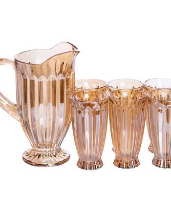 Набір глечик 1 л зі склянками 6 (шт) по 300 мл для напоїв, лимонадів, соку, води, мохіто Прозорий HP-19-2080GLD