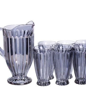 Набір глечик 1 л зі склянками 6 (шт) по 300 мл для напоїв, лимонадів, соку, води, мохіто Сірий HP-19-2080G