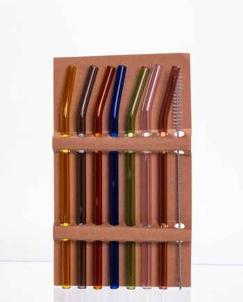 Набір скляних соломинок із щіточкою, багаторазові трубочки для коктейлів напоїв (7+1) 64486-82