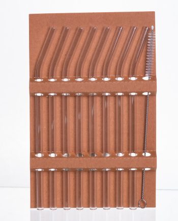 Набір скляних соломинок із щіточкою, багаторазові трубочки для коктейлів напоїв (8+1) 64486-83