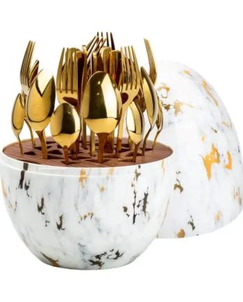 Набір столових приладів на 6 персон із нержавіючої сталі 24 штуки з підставкою Яйце HP7884