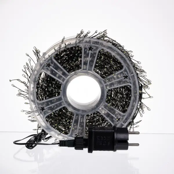 Новорічна гірлянда кімнатна роса Хвойна лапа 50 м  1500 LED зелений провід Синє сяйво D1500L50MGBL