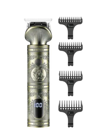Професійний тример акумуляторний V-962 з 4 насадками для стрижки вусів та бороди USB 5 В V962SL