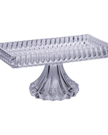 Тортівниця прямокутна на ніжці 28.5×15×13 (см) скляна підставка для торта, капкейків, тістечок HP-19-146L