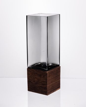 Ваза для квітів квадратная скляна 8×8×25 (см) декоративна ваза 900 (мл) із товстого скла HP-19-160-2